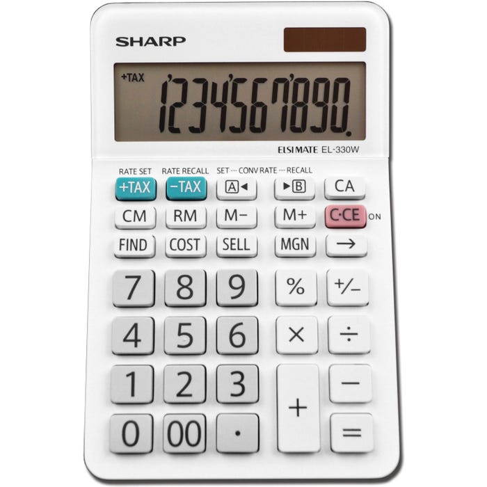 Sharp EL-330WB 10-Digit Desktop Office Calculator, White