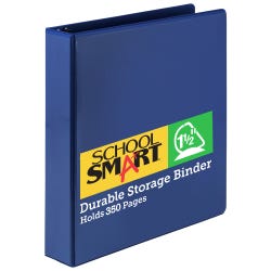 School Smart D Ring Binder, Polypropylene, 1-1/2 Inches, Blue 2006458