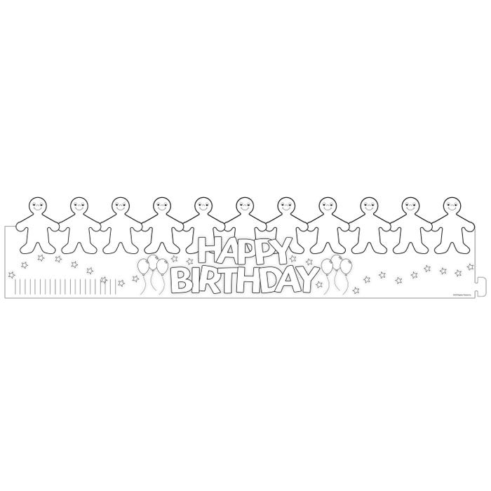 Hygloss Happy Birthday Crowns, Decorate Your Own, Black and White, Pack of 24
