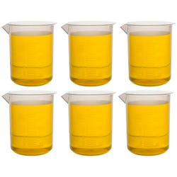 Eisco Labs Polypropylene Beaker, Molded Graduations, 250mL, Pack of 6
