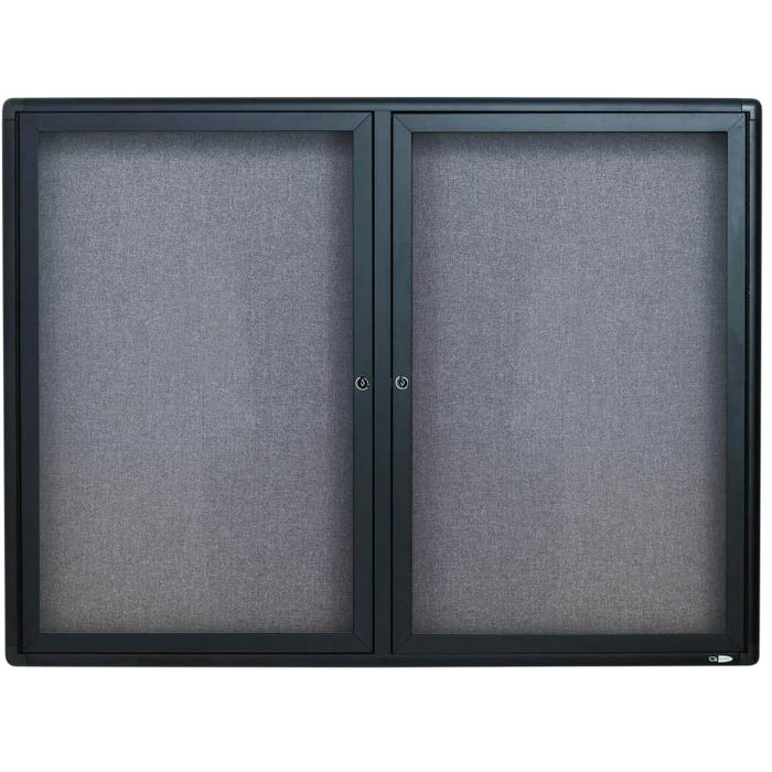 ACCO Quartet Indoor Radius Frame Bulletin Board, 4 x 3 Feet, Fabric, Gray, Graphite, 2-Door