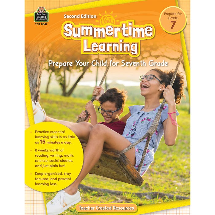Teacher Created Resource Workbook SummerTime Learning, Grade 7
