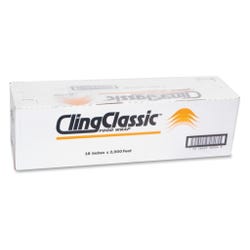 Webster Cling Classic Food Wrap, 18 In x 2000 Ft, Clear, Item Number 1573226