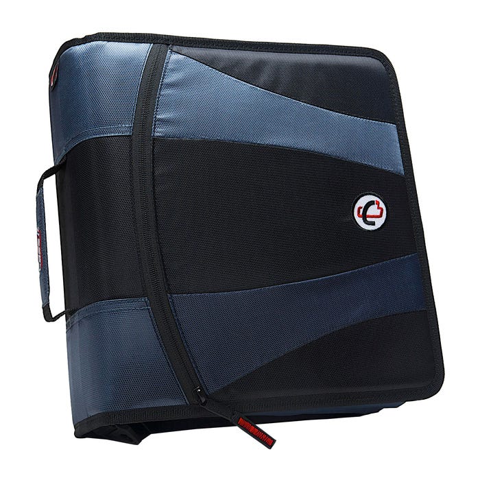 Case·it Dual Ring Zipper Binder, D-Ring, 2 Inches, Black