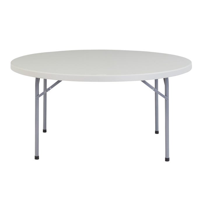 National Public Seating Heavy Duty Round Folding Table, BTR Series, 60 Inches, Speckled Gray