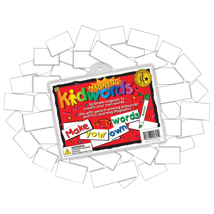 Barker Creek Magnetic Kidwords-Make Your Own Words, Set of 52 Word Tiles