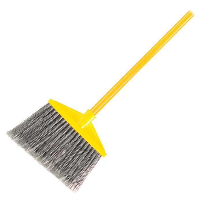 Rubbermaid Commercial Angle Broom with Handle, Gray