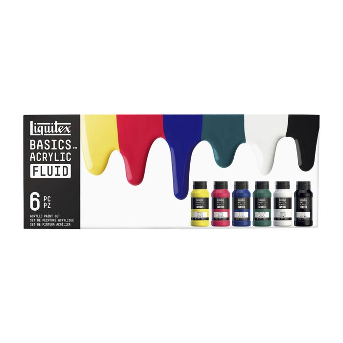 Liquitex Basics Acrylic Fluid - 6 x 118ml Bottle Set