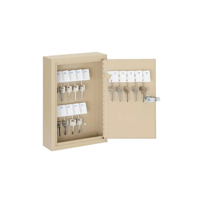 Global Industrial Key Cabinet, 8 W x 2-1/2 D x 12-1/8 H Inches, Sand Color