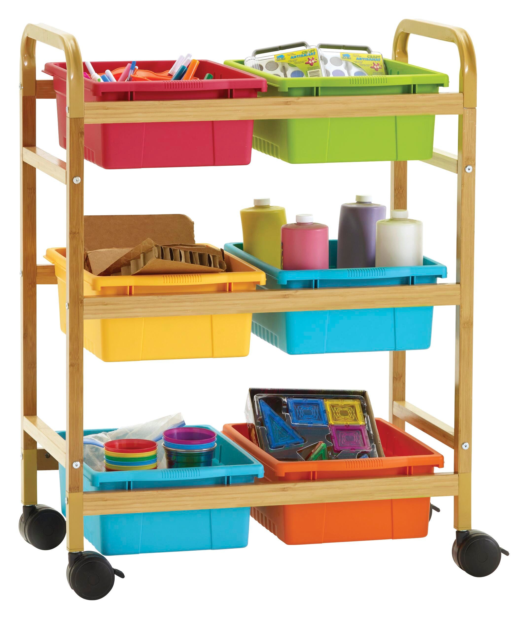 Copernicus Small Bamboo Book Browser Cart with Vibrant Tub Combo, Item Number 2091721