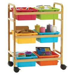 Copernicus Small Bamboo Book Browser Cart with Vibrant Tub Combo, Item Number 2091721