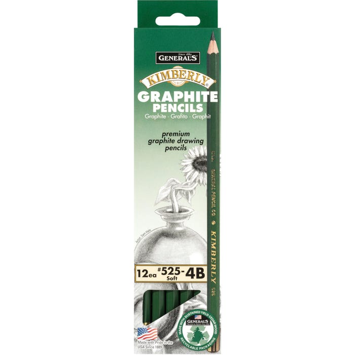 General's Kimberly Graphite Drawing Pencils, 4B Hardness, Pack of 12