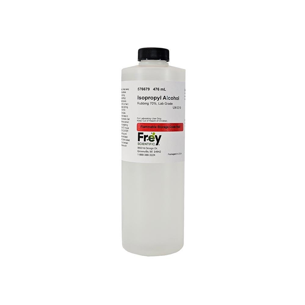 Frey Scientific Isopropyl Alcohol, 70% Solution, 476 mL, Lab Grade 576679