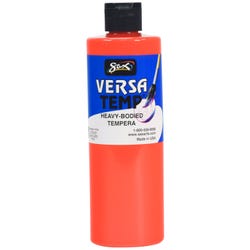 Sax Versatemp Heavy-Bodied Tempera Paint, 1 Pint, Fluorescent Red Item Number 2028304
