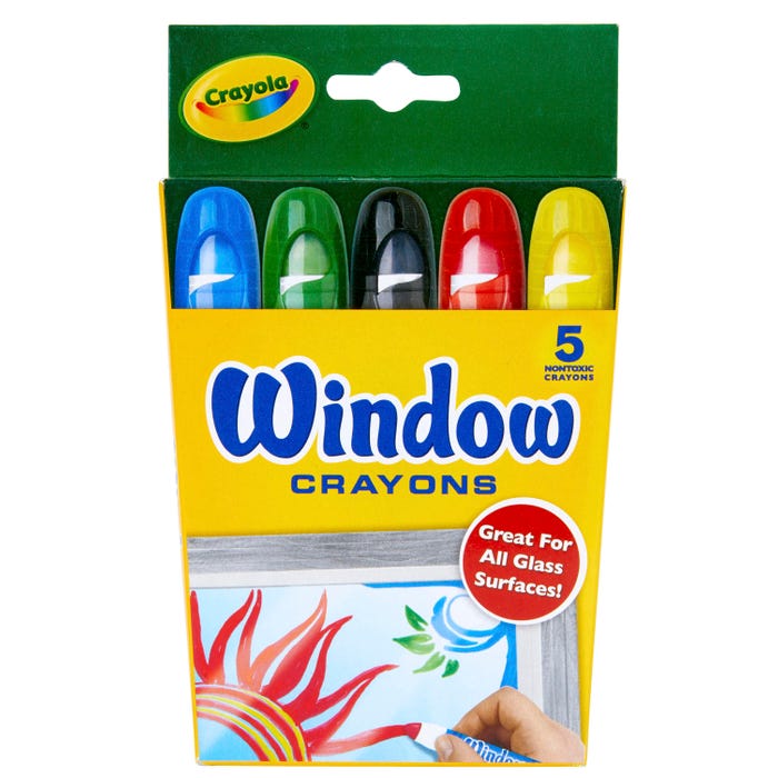 Crayola Window Crayons, Assorted Colors, Set of 5
