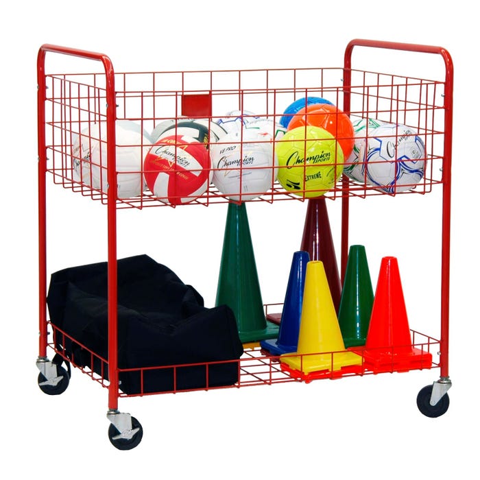Champion Sports Back Ease Storage Cart, 43 x 30 x 45 inches, Red