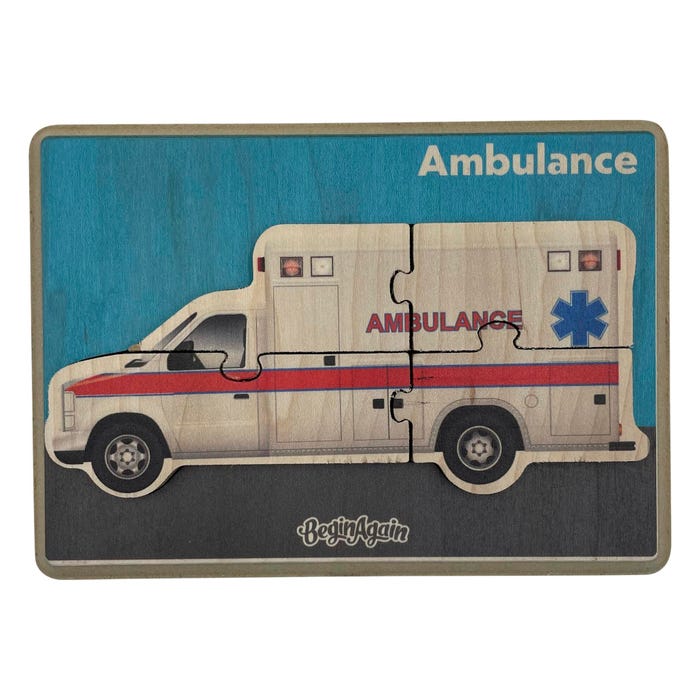 BeginAgain Ambulance Puzzle, 4 Pieces
