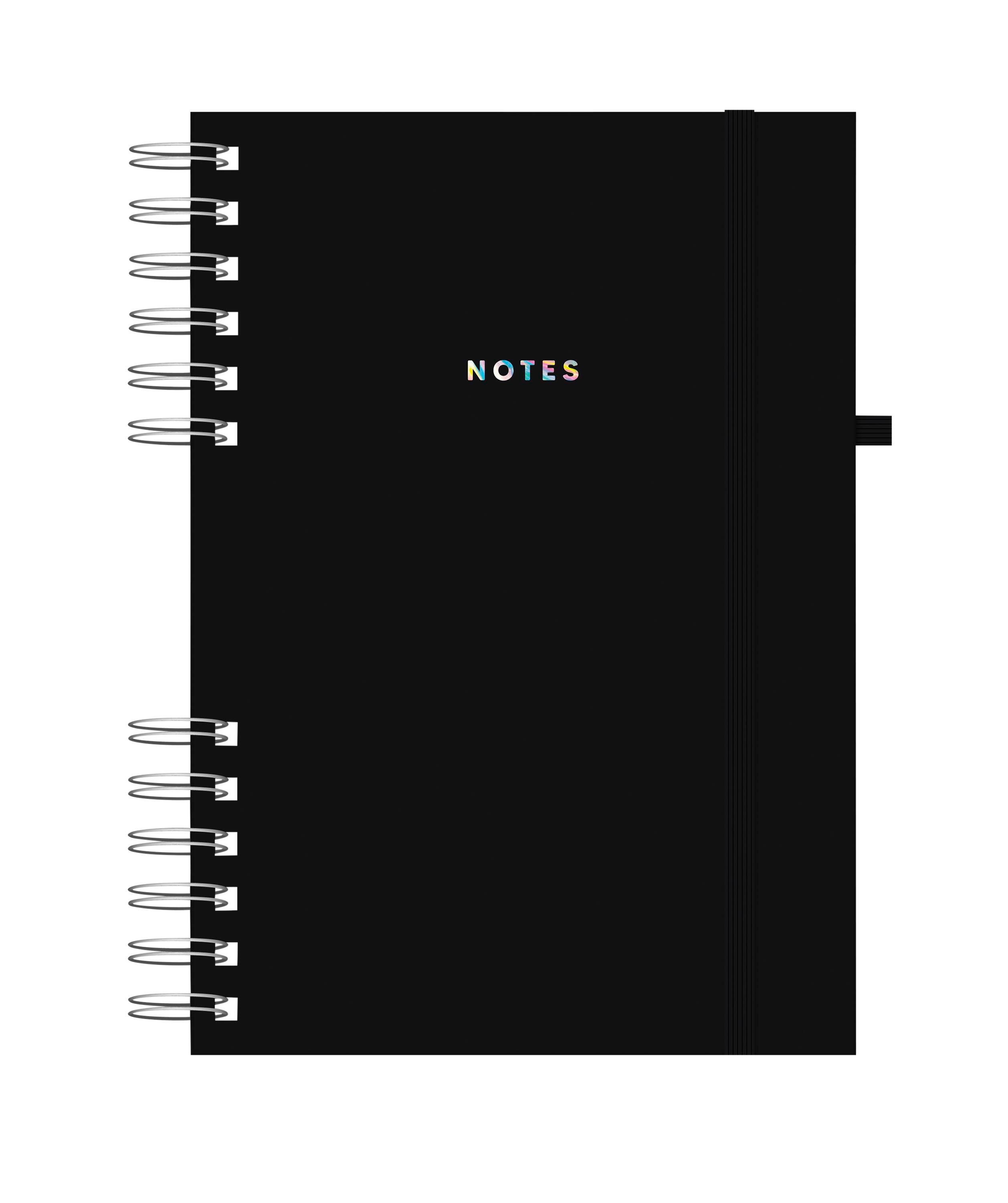 Astrobrights Twin Wire Journal, Hardcover, Black Matte, 6-1/2 x 8-1/2 Inches, Bright Colored Pages, 90 Sheets 2150210