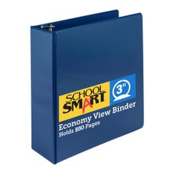 Image for School Smart Round Ring View Binder, Polypropylene, 3 Inches, Blue from School Specialty