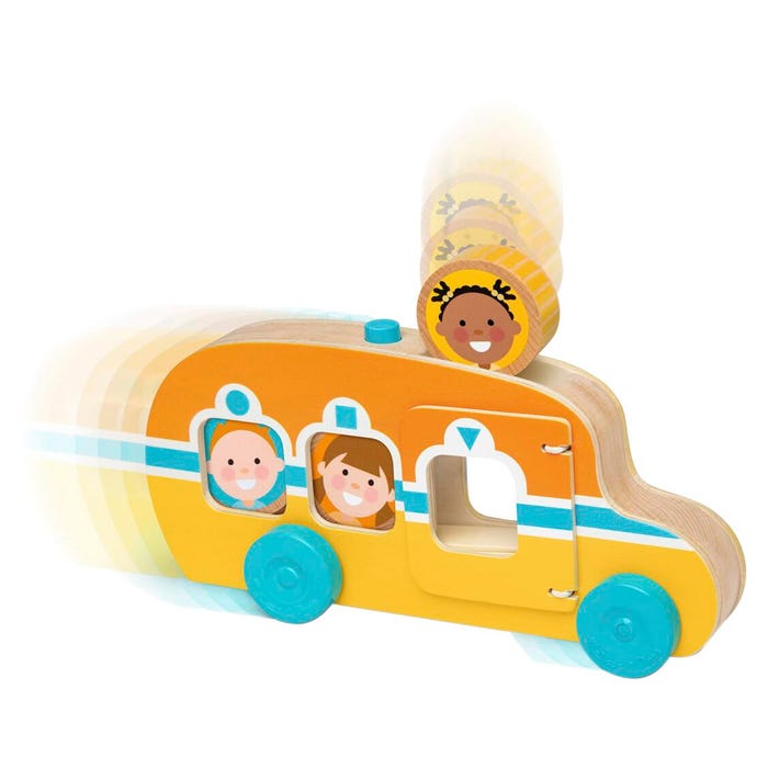 Melissa & Doug GO Tots Roll & Ride Bus, 4 Pieces