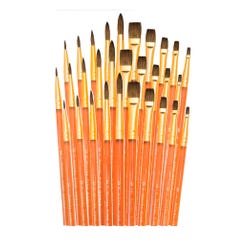 Royal & Langnickel Soft Natural Hair Acrylic Handle Brushes, Set of 30