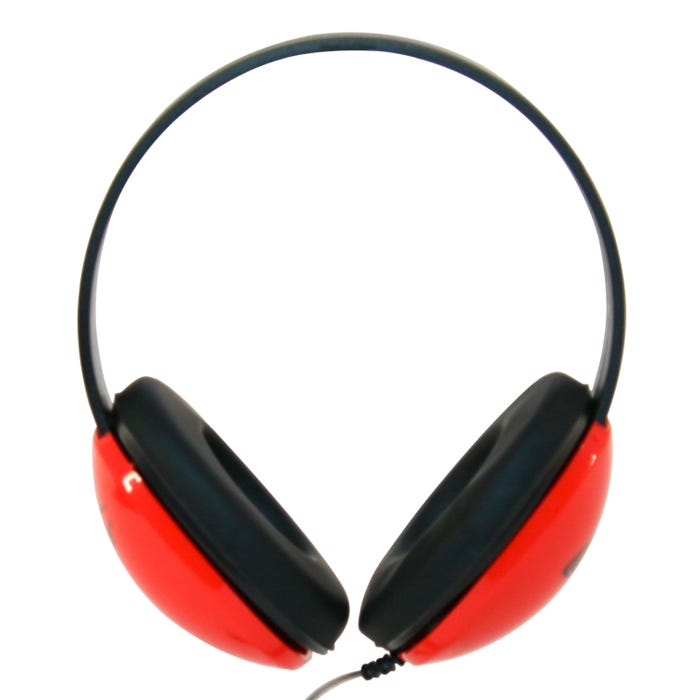 Califone Listening First 2800-RD Over-Ear Stereo Headphones, 3.5mm Plug, Red