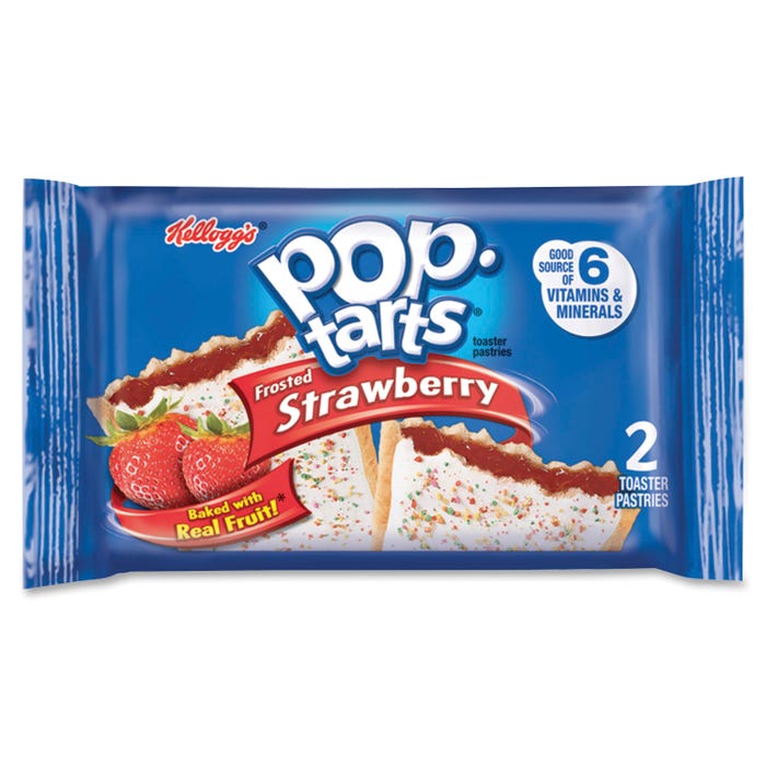 Pop Tarts Frosted Strawberry Toaster Pastries, 3.67 oz, Strawberry, 6 Per Box