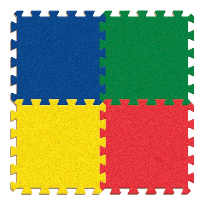 WonderFoam Carpet Tiles, Solid Colors, 12 x 12 Inches, Set of 4