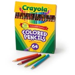 Image for Crayola Short Colored Pencils, Assorted Colors, Pack of 64 from School Specialty