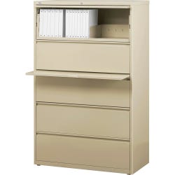 Lorell Lateral File Cabinet, Putty, 36 x 18-5/8 x 67-3/4 Inches