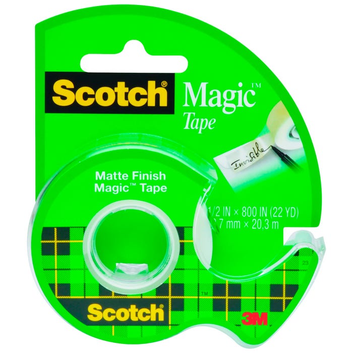 Scotch 810 Magic Tape in Dispenser, 0.50 x 800 Inches, Matte Clear