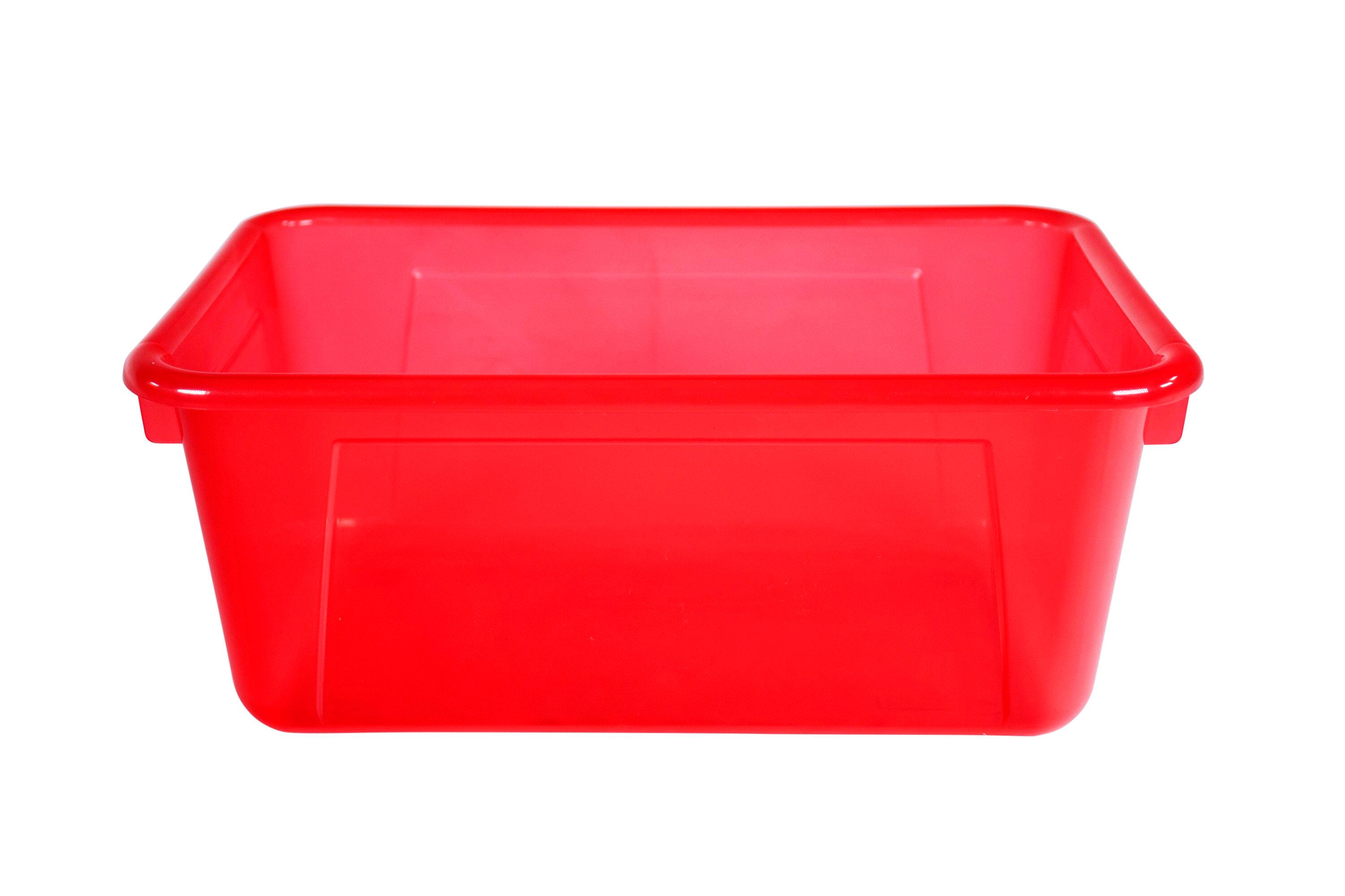 School Smart Translucent Storage Bin, 7-7/8 x 12-1/4 x 5-3/8 Inches, Red 2005883