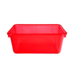 School Smart Translucent Storage Bin, 7-7/8 x 12-1/4 x 5-3/8 Inches, Red 2005883