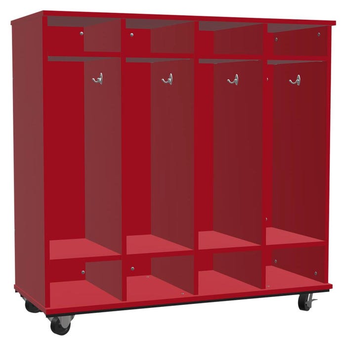 Classroom Select Expanse Series Mobile Locker Cubbies with Top and Bottom Shelves