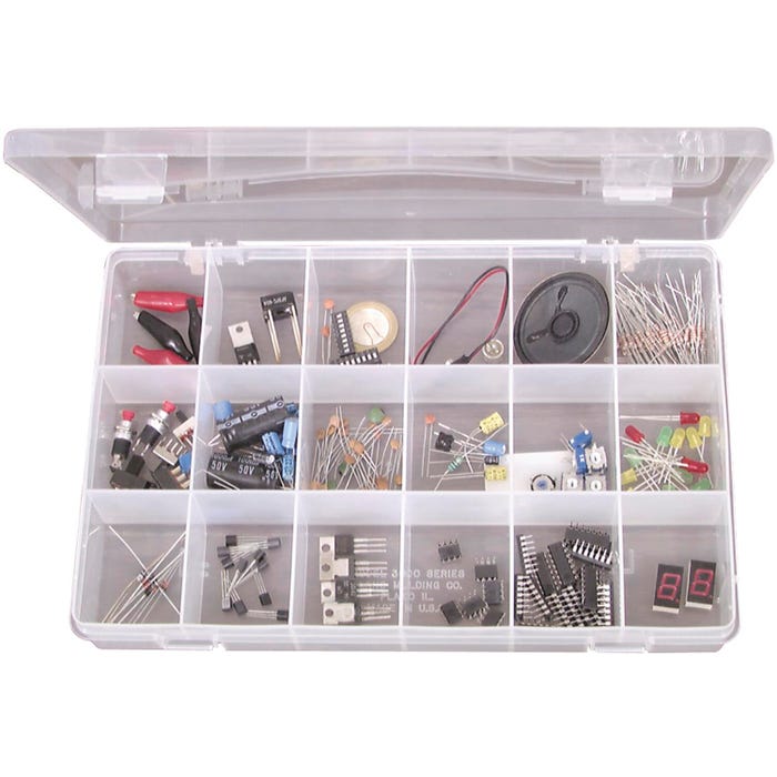 Frey Scientific Basic Electronics Parts Kit, Over 200 Parts