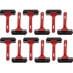 Speedball Hard Rubber Brayer with Plastic Handle, 4 Inches, Maroon, Set of 12