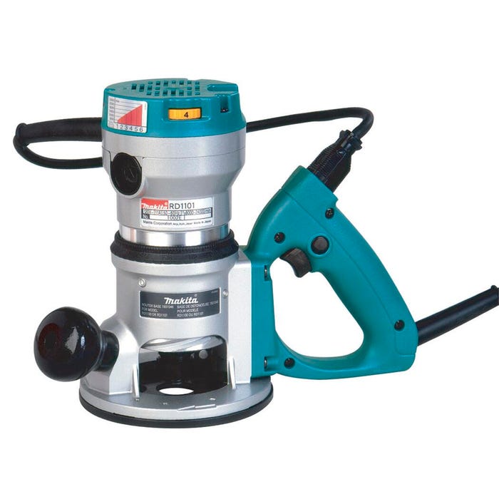 Woodworker's Makita Variable Speed D-Base Router, 8-3/4 in H, 2-1/4 HP, 115 V, 11 A, 8000 - 24000 rpm