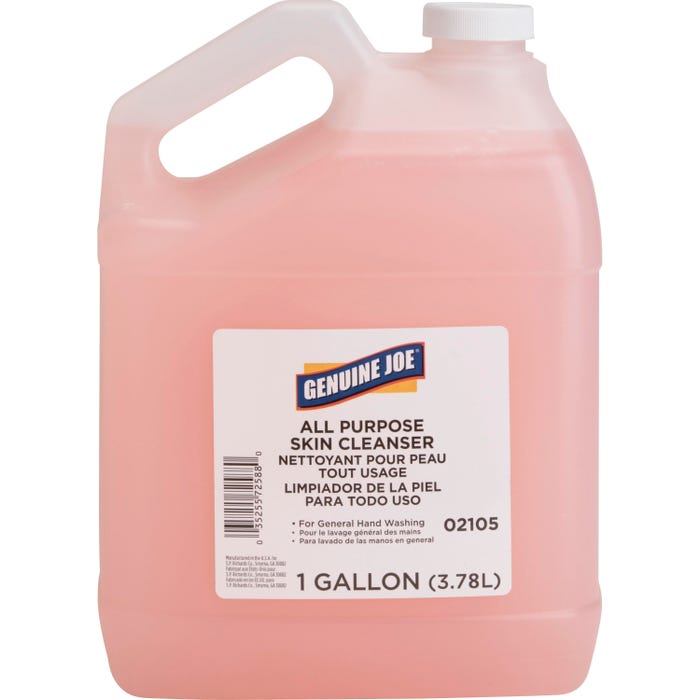 Genuine Joe Lotion Hand Soap - Skin Conditioners, 1 gal, Floral Scent, Pink, Sodium Lauryl Sulfate, Ammonium Chloride