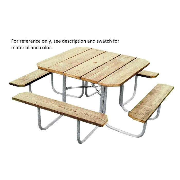 UltraSite Square Wood 48 Inch Picnic Table, Redwood