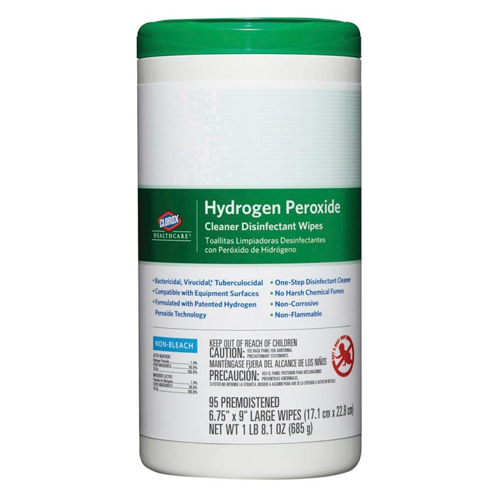 Clorox Healthcare Hydrogen Peroxide Cleaner Disinfectant Wipes, 95 Sheets