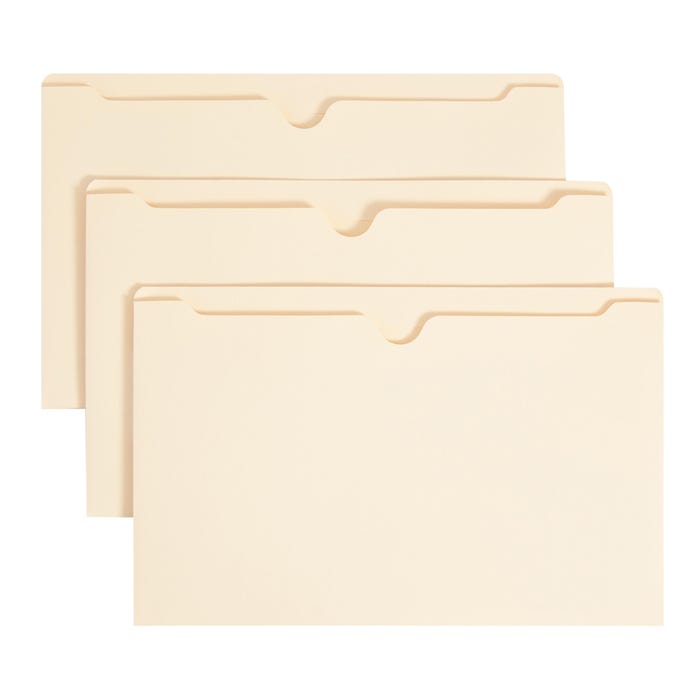 Smead File Jackets, Legal Size, Straight Cut Tabs, 2 Inch Expansion, Manila, Pack of 50