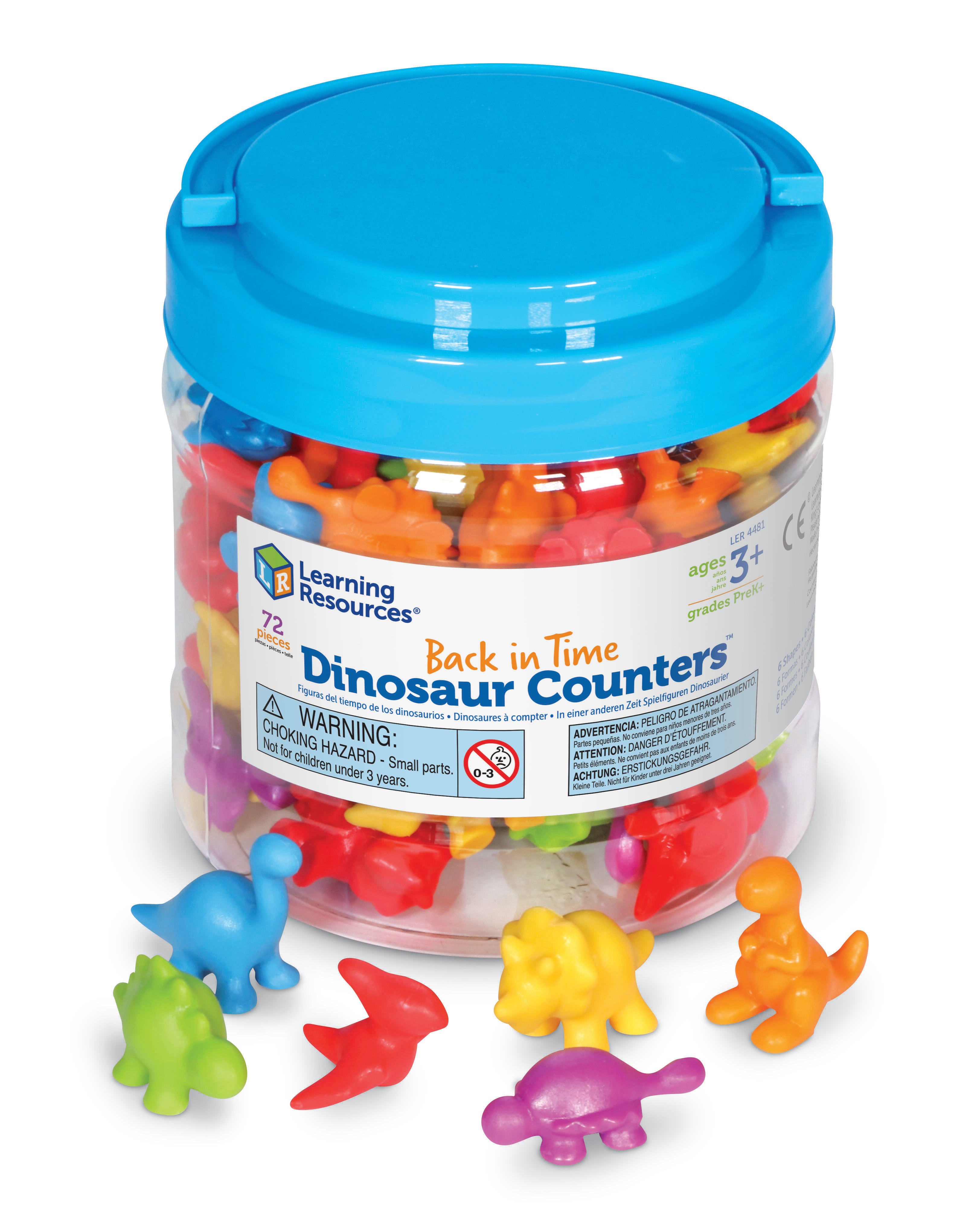 Learning Resources Dinosaur Counters, Assorted Colors/Shapes, 72 Pieces 1491512