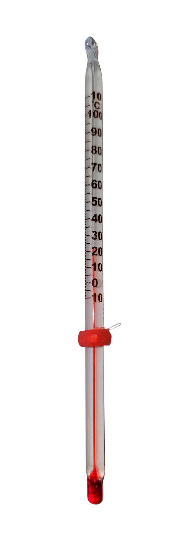 GSC International #6402 Thermometer, Glass, White back, Total Immersion, Range -10 to 110 Celsius, 6 inch length 2137346