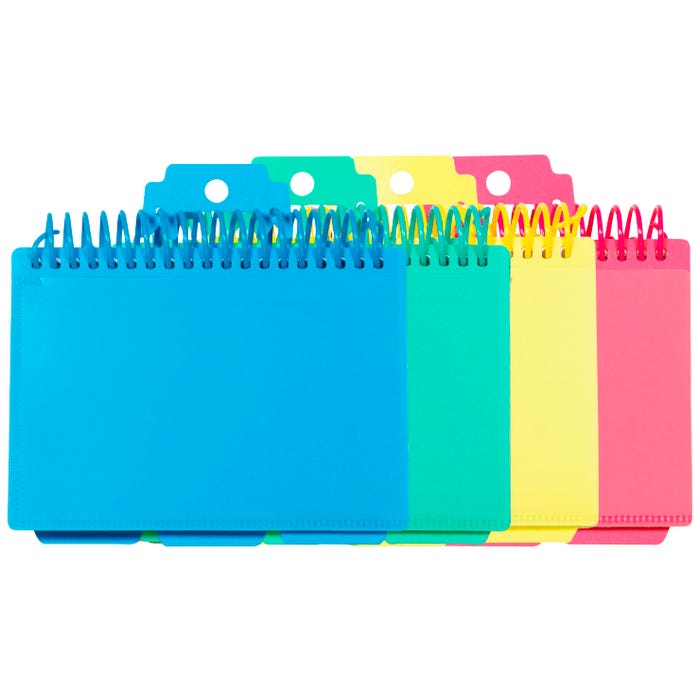 C-Line Spiral Bound Index Cards with Tabs, 3 x 5 Inches, Colors Vary