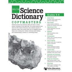 Delta Science Dictionary Copy Master Booklet, Grades 5-8, Item Number 201-7417