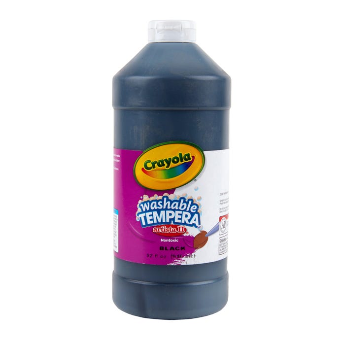 Crayola Artista II Washable Tempera Paint, 1 Quart Bottle, Black
