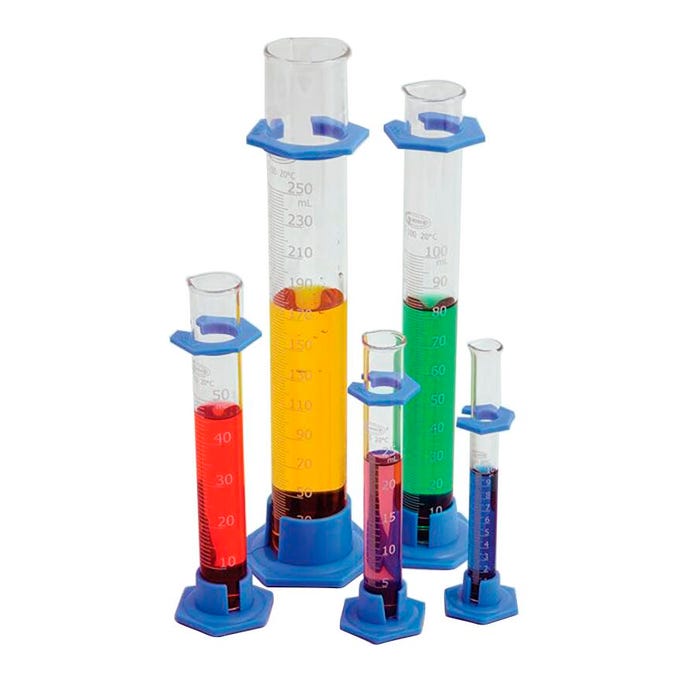 United Scientific Graduated Cylinders, Borosilicate Glass, Plastic Base, Class B, 250ml