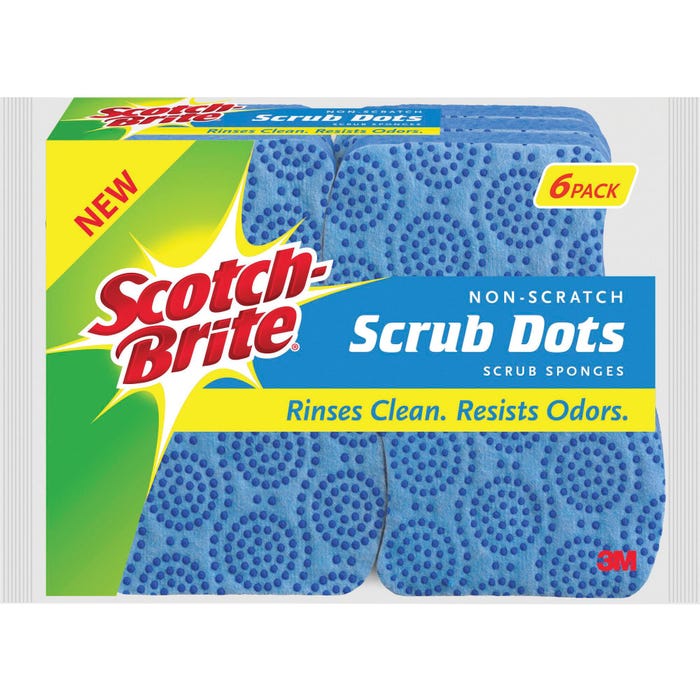 Scotch-Brite Scrub Sponge, Nonscratch, 6-1/2 x 2-1/2 x 4-3/4 Inches, Blue