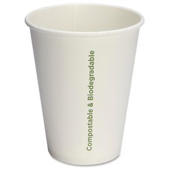 Genuine Joe Compostable Paper Cups, 12 oz, White, 20 Per Pack, Item Number 1536976