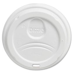 Dixie Foods PerfecTouch Cup Plastic Lids, 12/16 oz, White, Pack of 10